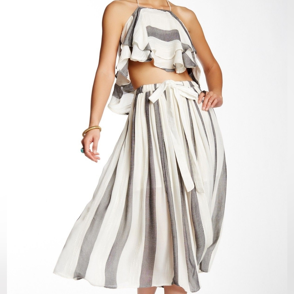 RARE! Free People LILY STRIPED SKIRT SET - Medium
